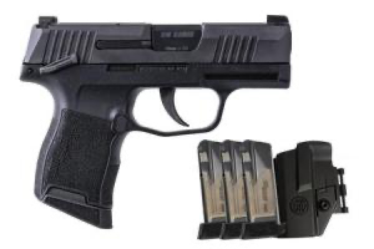 SIG SAUER P365 9MM MS TAC PAC WITH MANUAL SAFETY, 3 12-ROUNDS MAGAZINES